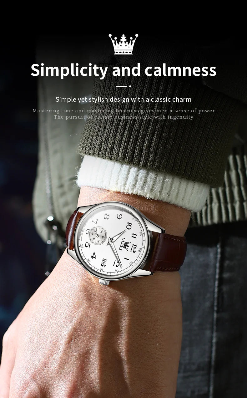 Olevs Leather Strap WaterproofQuartz Watch for Men - Premium Watches from Zeppelin - Just $40! Shop now at Dressmycell.com Olevs Leather Strap WaterproofQuartz Watch for Men - Premium Watches from Zeppelin - Just $40! Shop now at Dressmycell.com